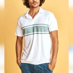 Marine Layrt x L&F Arcadia Terry Polo in Green/White Size Xl